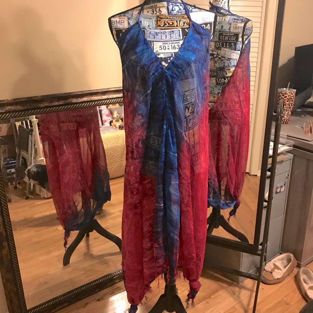 ❌Tie dye swimsuit Long Cover up